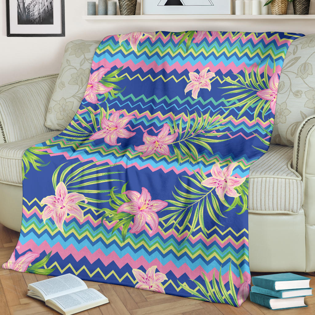 Lily Pattern Print Design LY015 Fleece Blanket