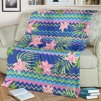 Lily Pattern Print Design LY015 Fleece Blanket
