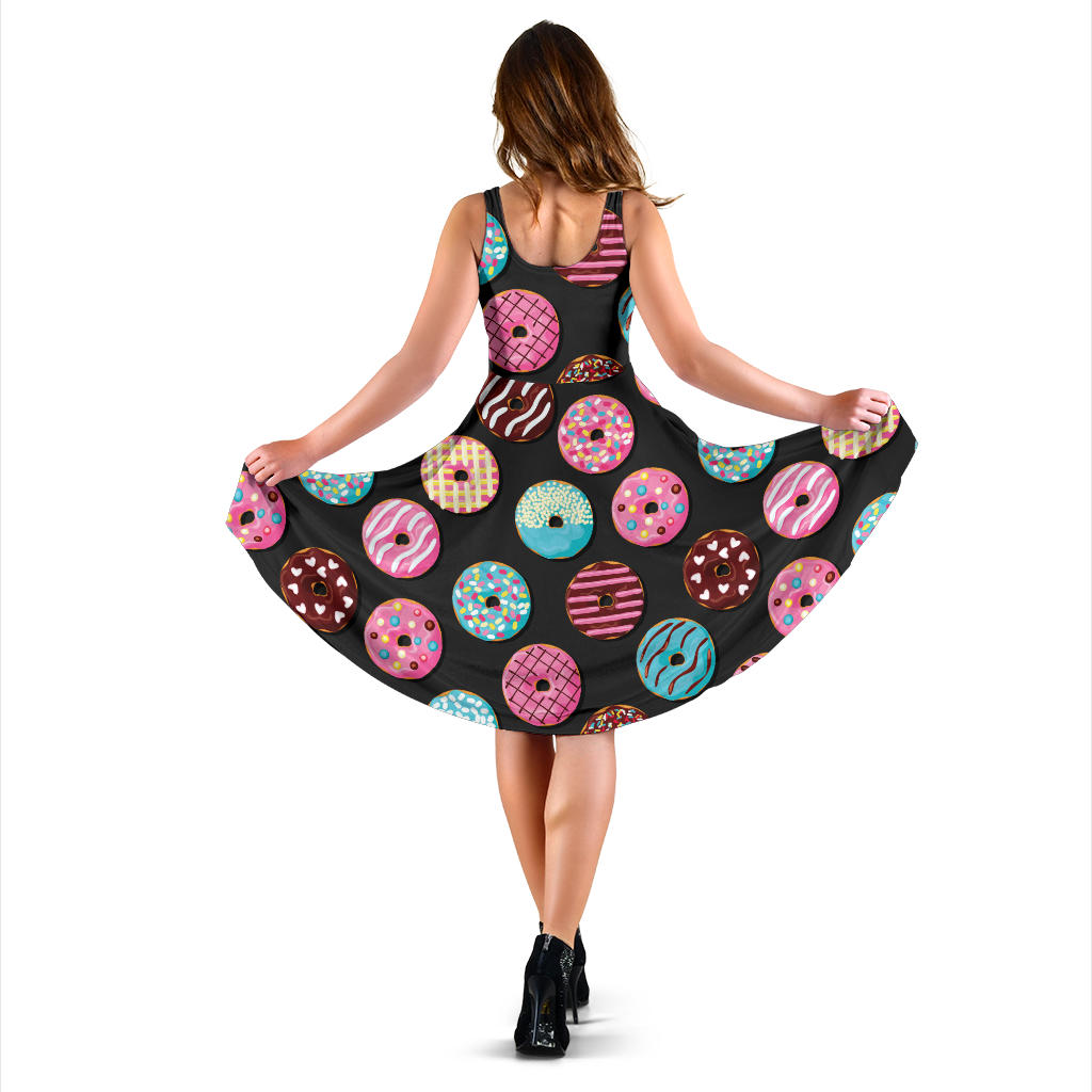 Donut Pattern Print Design DN02 Midi Dress