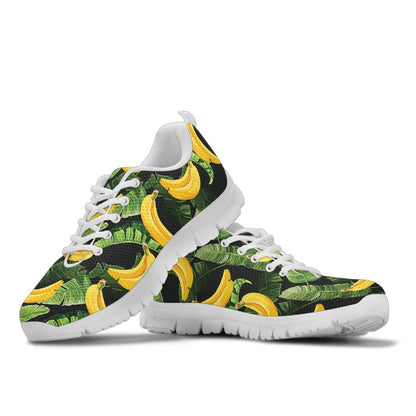 Banana Pattern Print Design BA01 Sneakers White Bottom Shoes