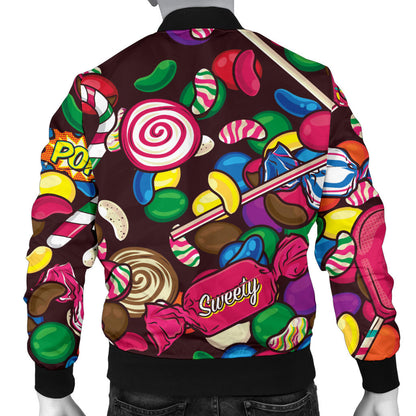Candy Pattern Print Design CA02 Men Bomber Jacket