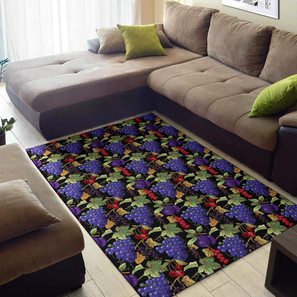 Grape Pattern Print Design GP05 Area Rugs