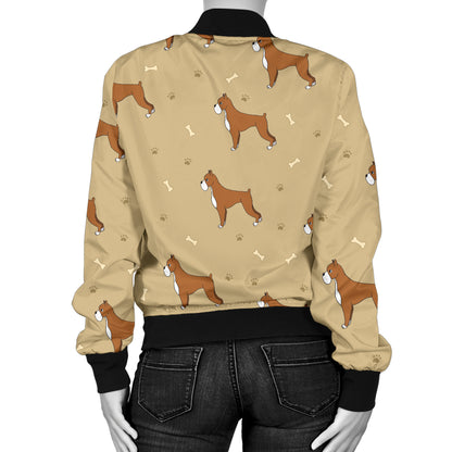 Boxers Pattern Print Design 02 Women's Bomber Jacket