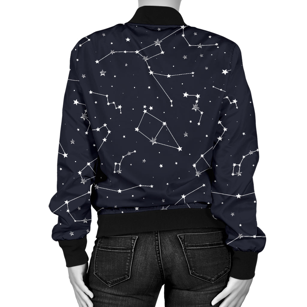 Constellation Pattern Print Design 03 Women's Bomber Jacket