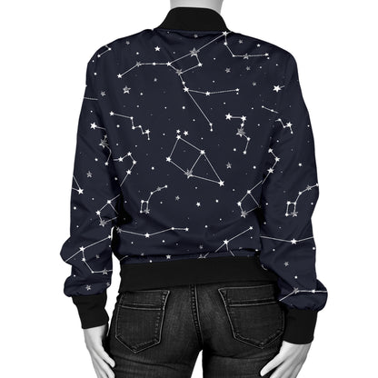 Constellation Pattern Print Design 03 Women's Bomber Jacket
