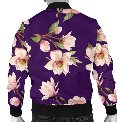 Magnolia Pattern Print Design MAG02 Men Bomber Jacket