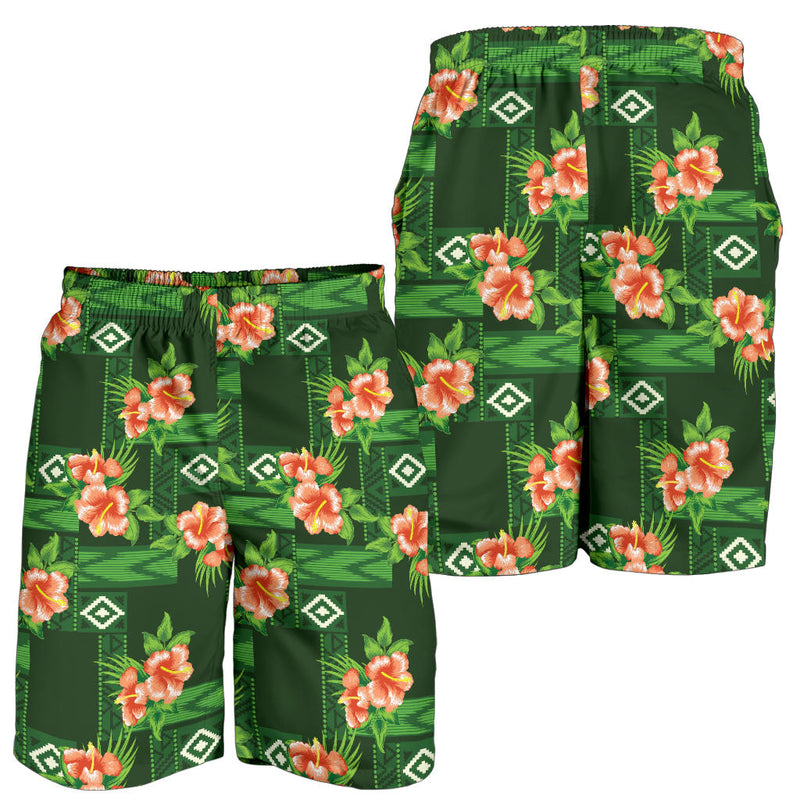 Hibiscus Pattern Print Design HB05 Mens Shorts