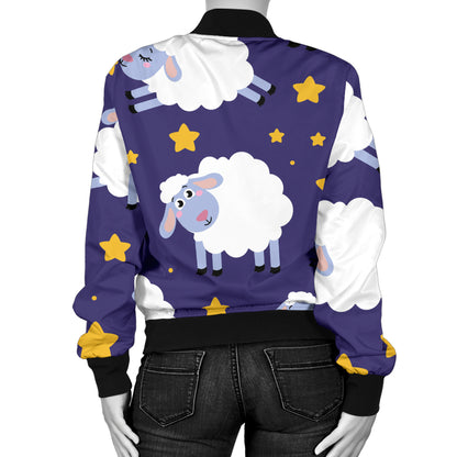 Sheep Pattern Print Design 03 Women's Bomber Jacket