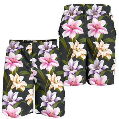 Lily Pattern Print Design LY01 Mens Shorts
