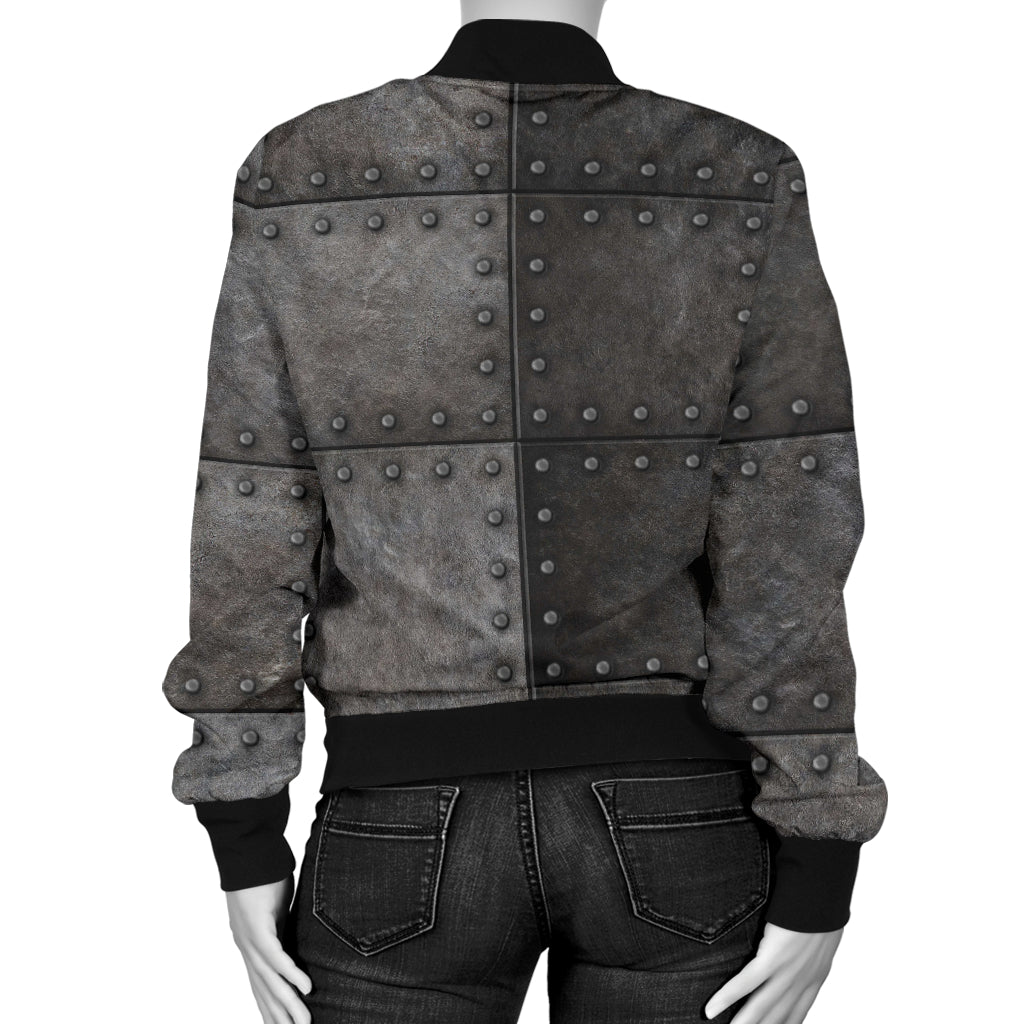Armor Pattern Print Design 02 Women's Bomber Jacket