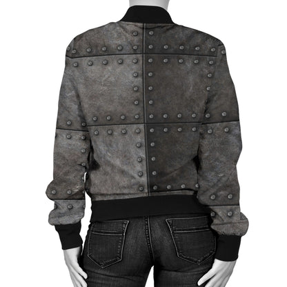 Armor Pattern Print Design 02 Women's Bomber Jacket