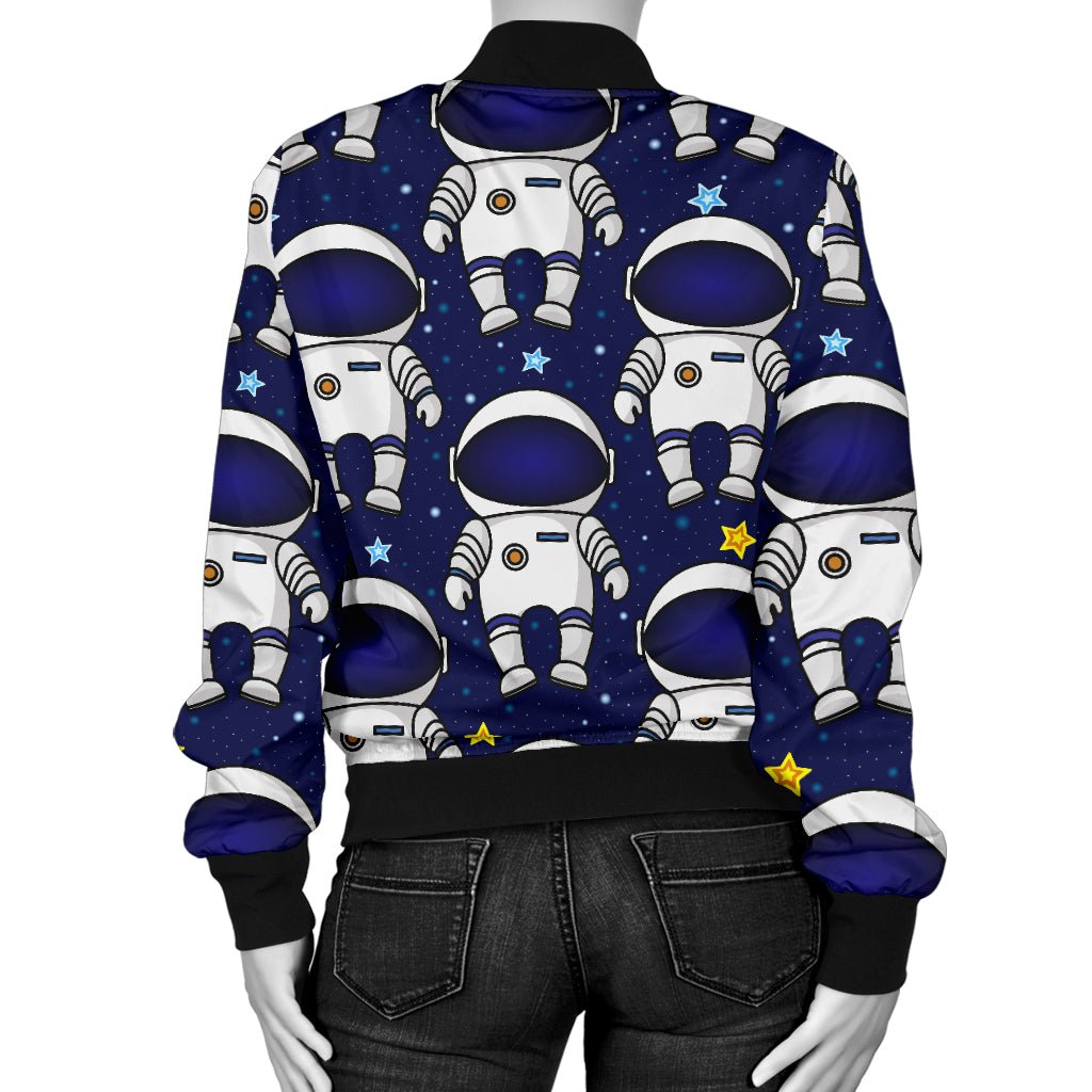 Astronaut Pattern Print Design 01 Women's Bomber Jacket