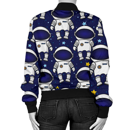 Astronaut Pattern Print Design 01 Women's Bomber Jacket