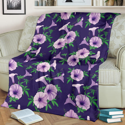 Morning Glory Pattern Print Design MG01 Fleece Blanket