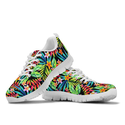 Heliconia Pattern Print Design HL09 Sneakers White Bottom Shoes