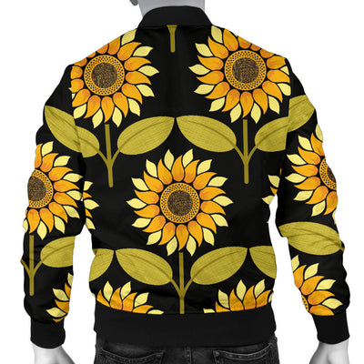 Sunflower Pattern Print Design SF015 Men Bomber Jacket