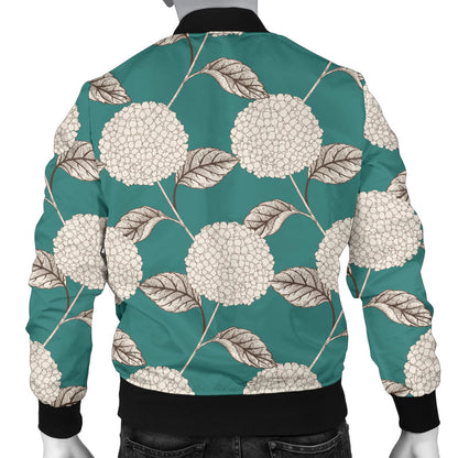Hydrangea Pattern Print Design HD03 Men Bomber Jacket
