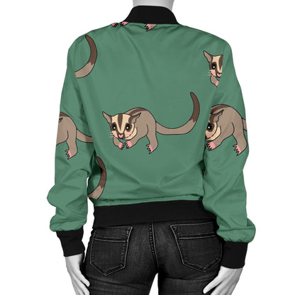 Sugar Glider Pattern Print Design 01 Women's Bomber Jacket