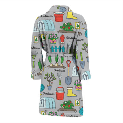 Gardening Pattern Print Design G07 Men Bathrobe