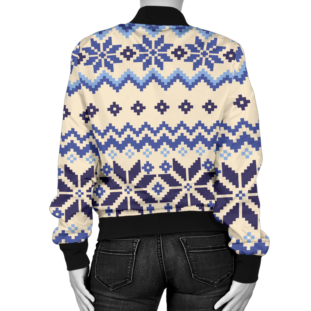 Nordic Pattern Print Design A03 Women's Bomber Jacket