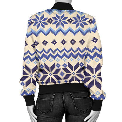 Nordic Pattern Print Design A03 Women's Bomber Jacket