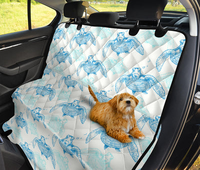 Sea Turtle Pattern Print Design T01 Rear Dog  Seat Cover