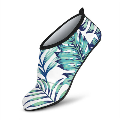 Pattern Tropical Palm Leaves Aqua Water Shoes