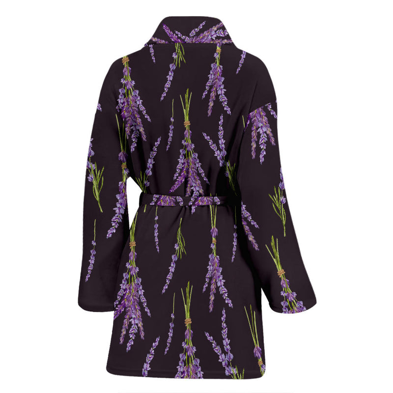 Lavender Pattern Print Design LV05 Women Bathrobe