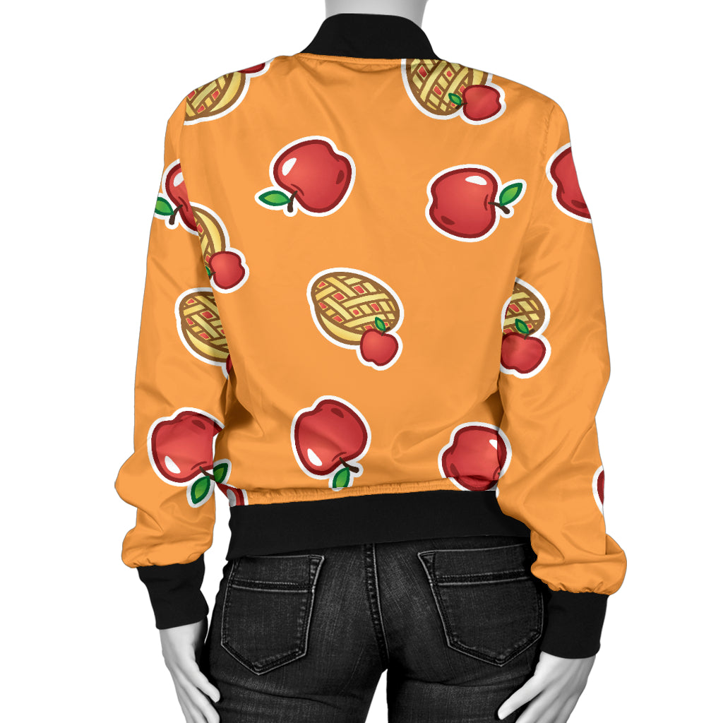 Apple Pie Pattern Print Design 02 Women's Bomber Jacket