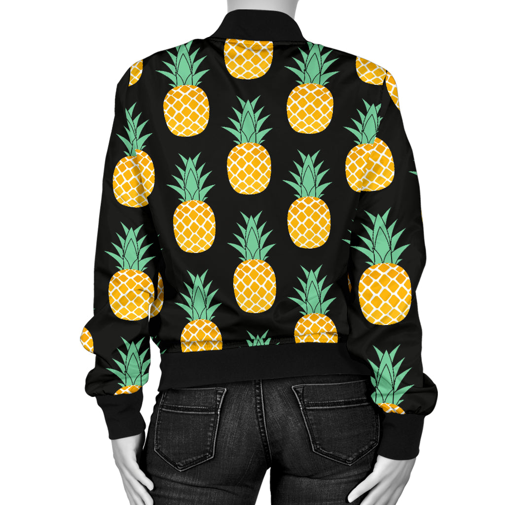 Pineapple Pattern Print Design A03 Women's Bomber Jacket