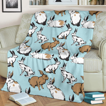 Rabbit Pattern Print Design RB018 Fleece Blanket