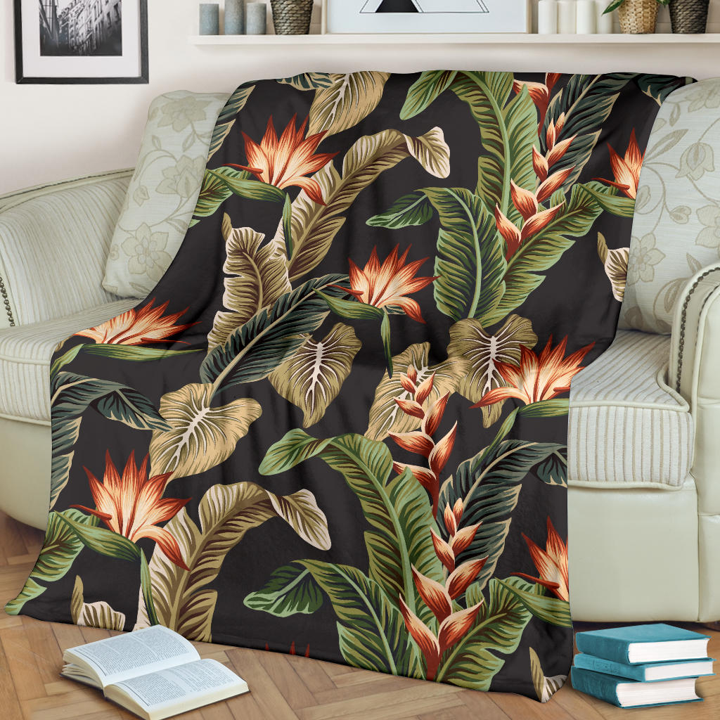 Tropical Flower Pattern Print Design TF014 Fleece Blanket