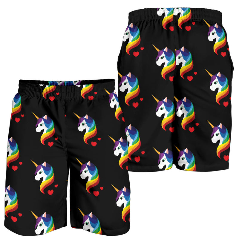 Rainbow Unicorn Pattern Print Design A03 Mens Shorts