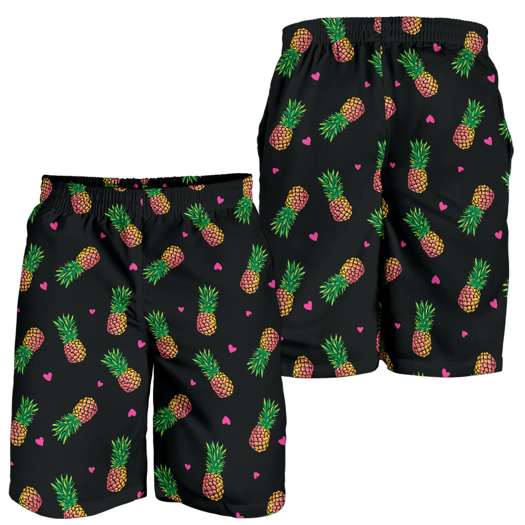 Neon Pineapple Pattern Print Design A04 Mens Shorts