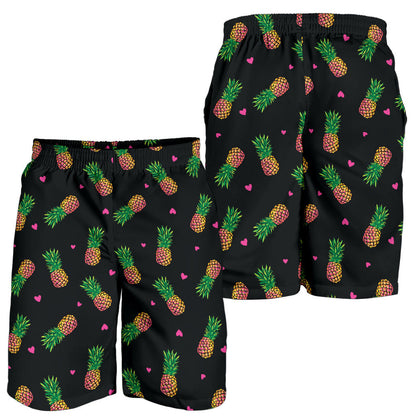 Neon Pineapple Pattern Print Design A04 Mens Shorts