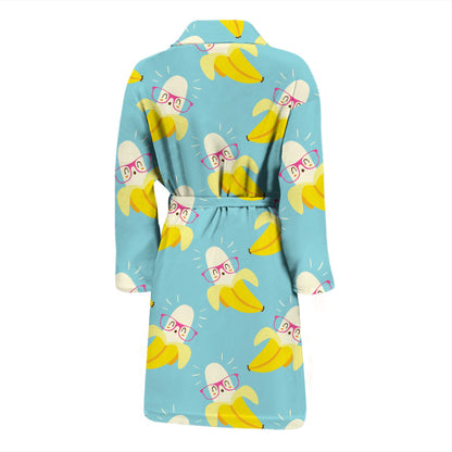 Banana Pattern Print Design BA07 Men Bathrobe