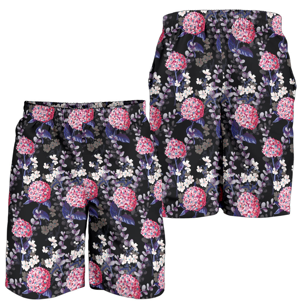 Hydrangea Pattern Print Design HD04 Mens Shorts