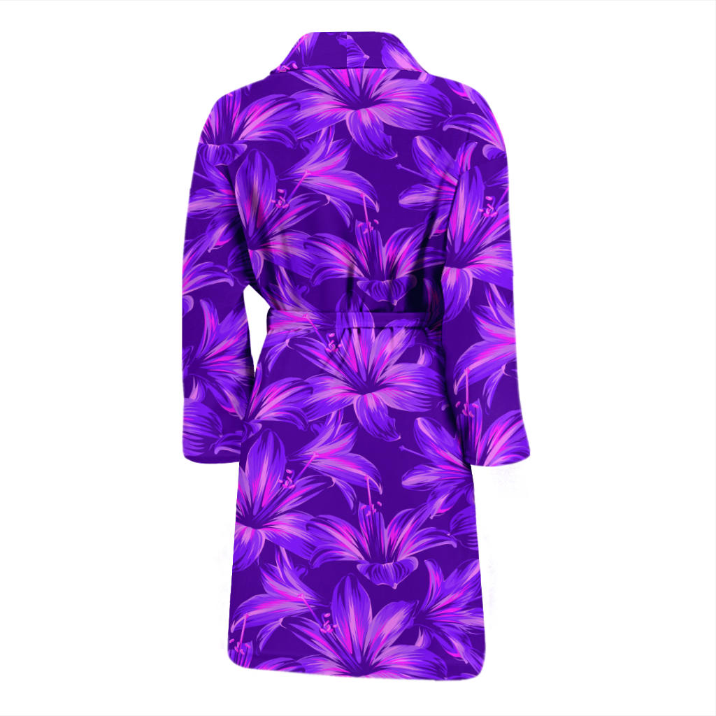 Amaryllis Pattern Print Design AL03 Men Bathrobe