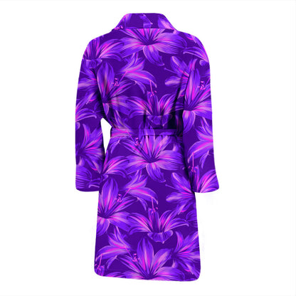Amaryllis Pattern Print Design AL03 Men Bathrobe