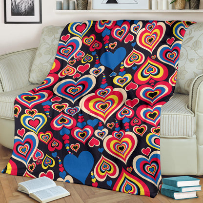 Heart Pattern Print Design HE08 Fleece Blanket