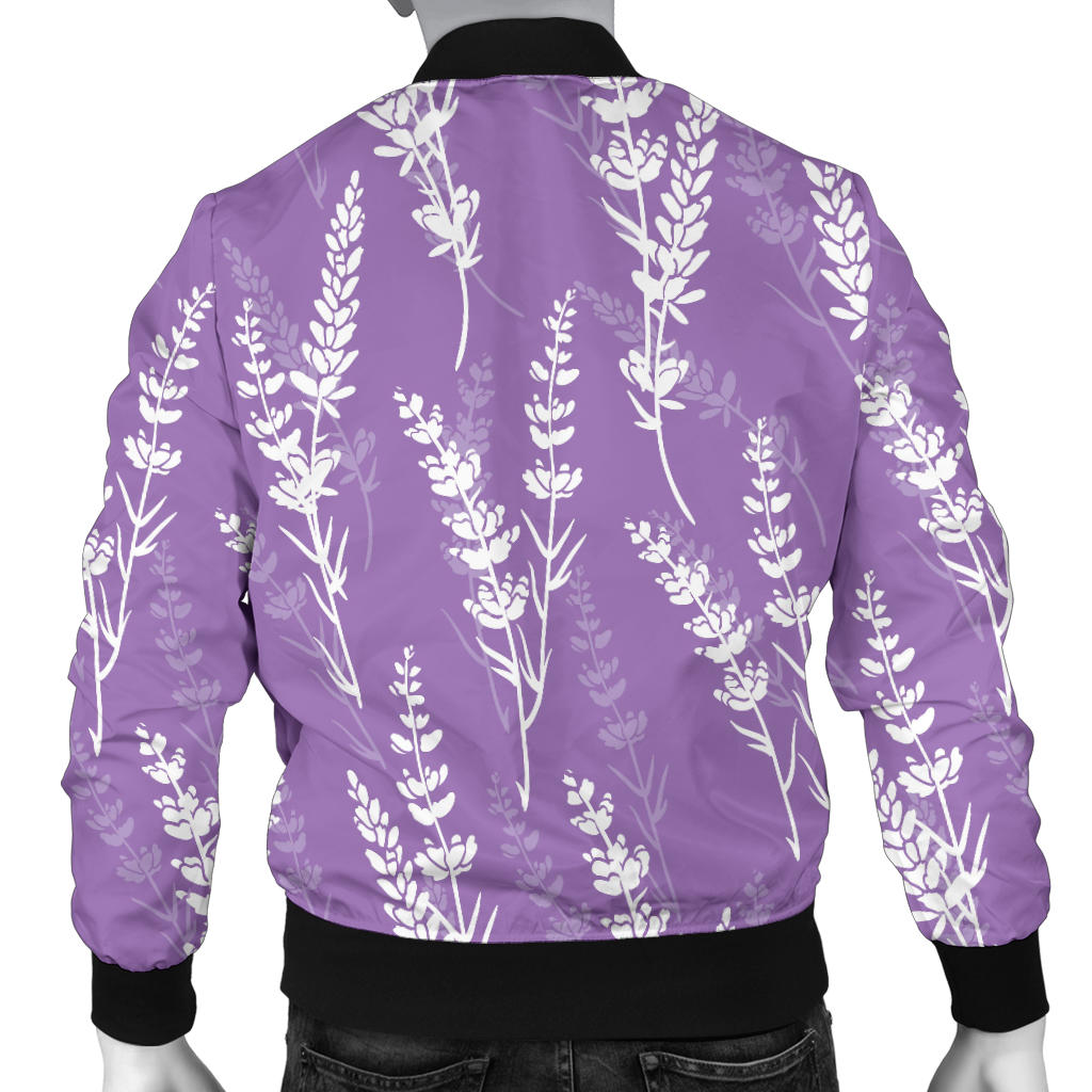Lavender Pattern Print Design LV08 Men Bomber Jacket