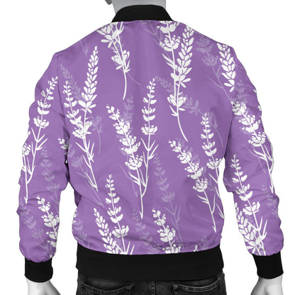 Lavender Pattern Print Design LV08 Men Bomber Jacket