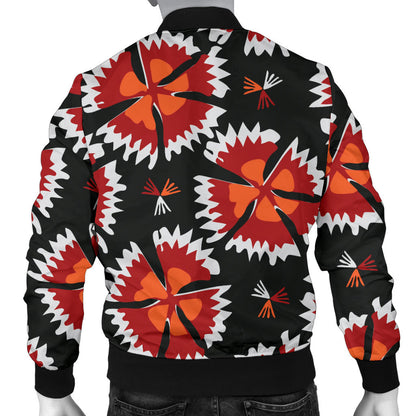 Carnations Pattern Print Design CN03 Men Bomber Jacket