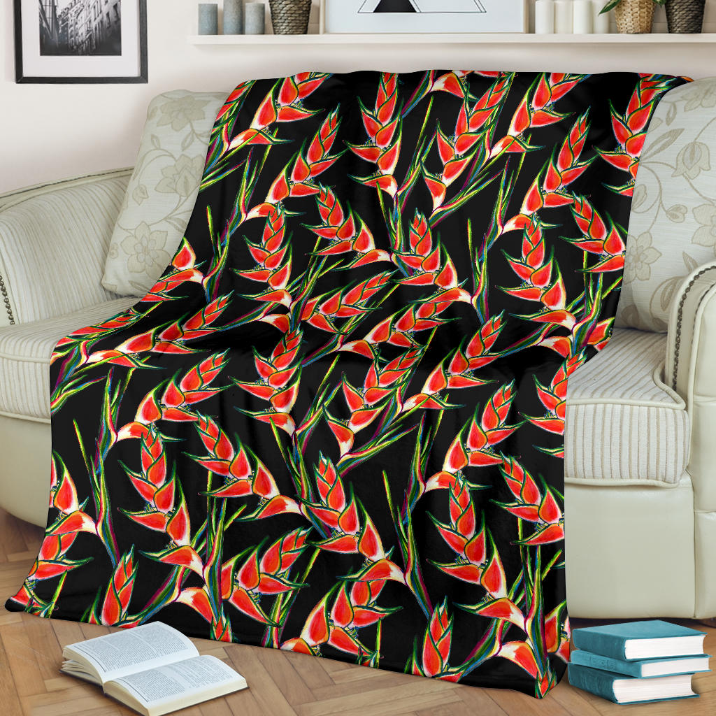 Heliconia Pattern Print Design HL010 Fleece Blanket