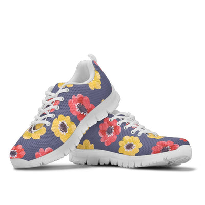 Anemone Pattern Print Design AM010 Sneakers White Bottom Shoes