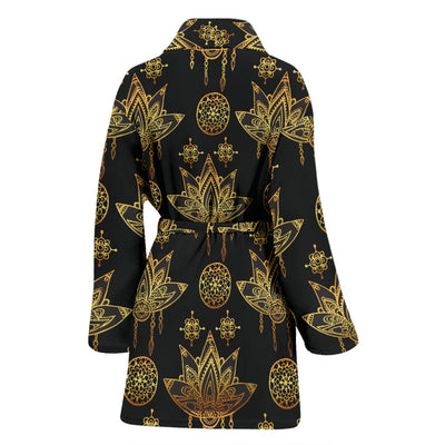 lotus Boho Pattern Print Design LO03 Women Bathrobe