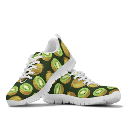 Kiwi Pattern Print Design KW04 Sneakers White Bottom Shoes