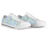 Daisy Pattern Print Design DS010 White Bottom Low Top Shoes