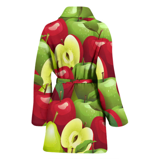Apple Pattern Print Design AP03 Women Bathrobe