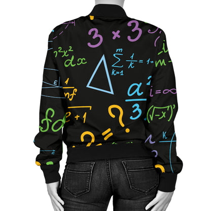 Math Pattern Print Design 03 Women's Bomber Jacket